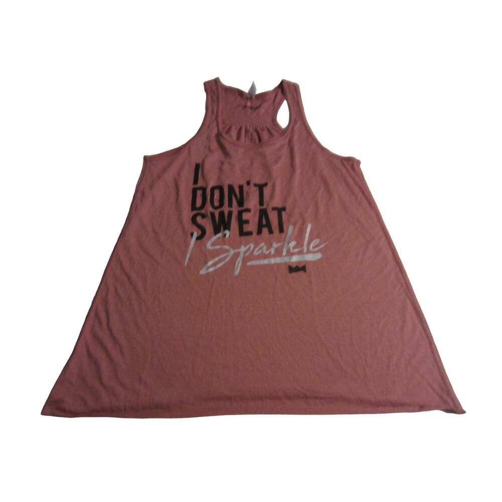LadyBoss Swag Racerback Tank I Don’t Sweat I Sparkle XL - Picture 2 of 7